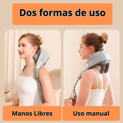 Masajeador eléctrico de cuello y hombros con calefacción, simula movimientos de agarre manual y cubre espalda y piernas