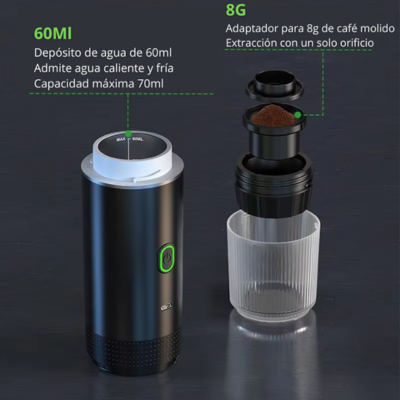 Máquina De Café Espresso Portátil, 3 En 1, Mini Máquina De Espresso Eléctrica, 4-6 Minutos Para Máquina Autocalentada, 50 Veces