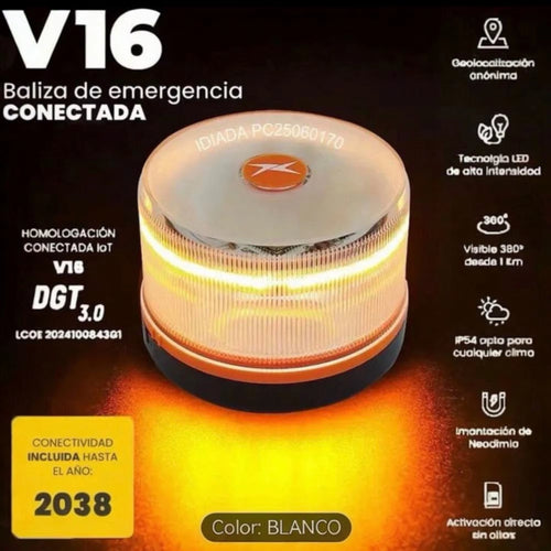 2026 Ultima Version Luz Emergencia Coche Homologado DGT Hasta 2038, Baliza V16 Homologada Dgt Con Geolocalizador